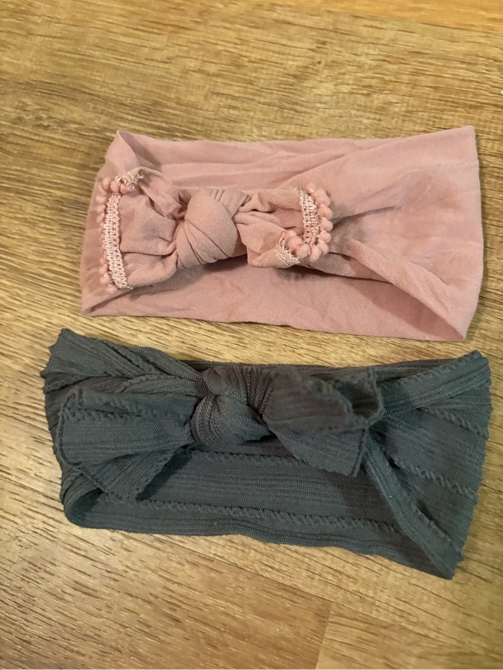 Baby Bling Knot Headband Set - Pink and Gray